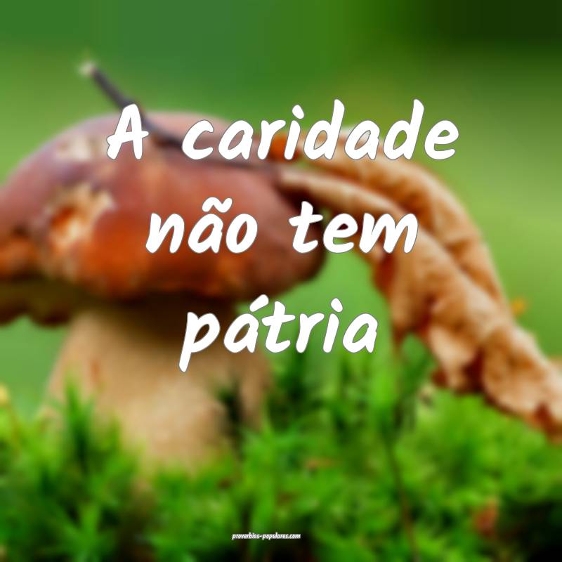 A caridade não tem pátria...