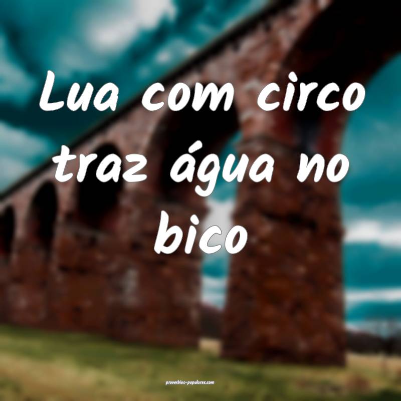 Lua com circo traz água no bico 
...