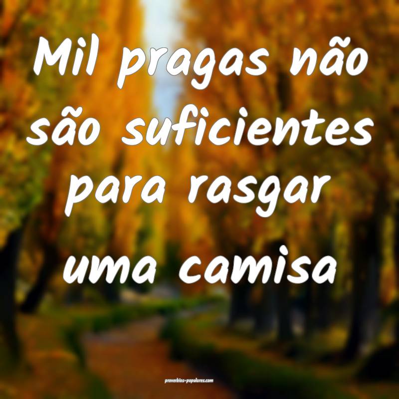 Mil pragas não são suficientes para rasgar uma camisa...