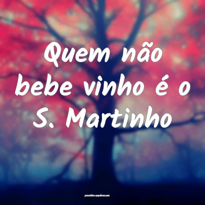 Quem não bebe vinho é o S. Martinho...