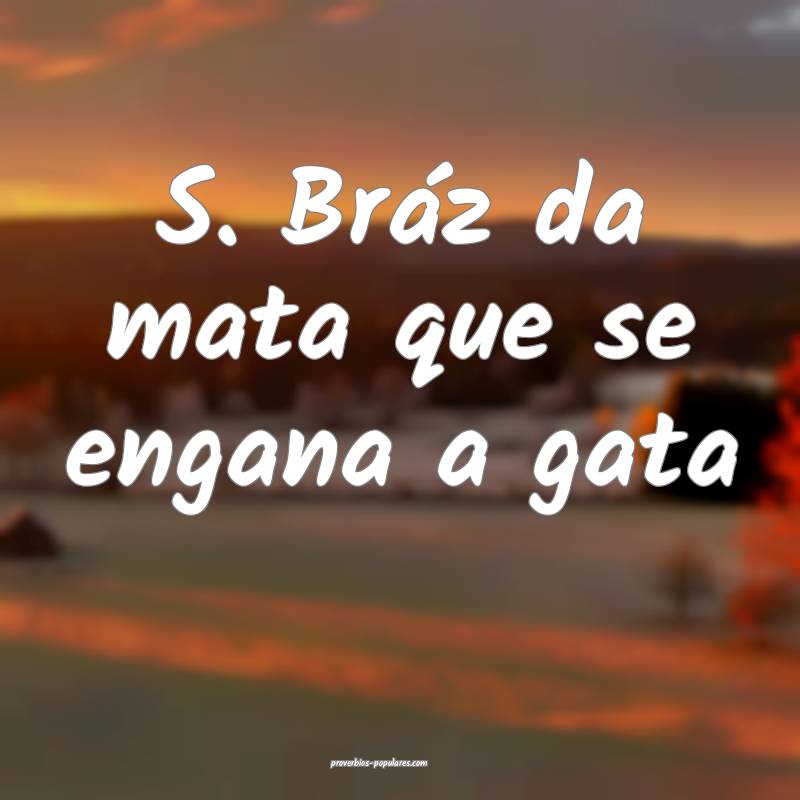 S. Bráz da mata que se engana a gata...