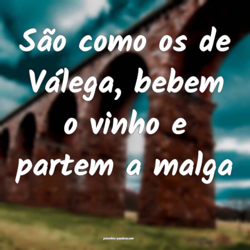 São como os de Válega, bebem o vinho e partem a malga...