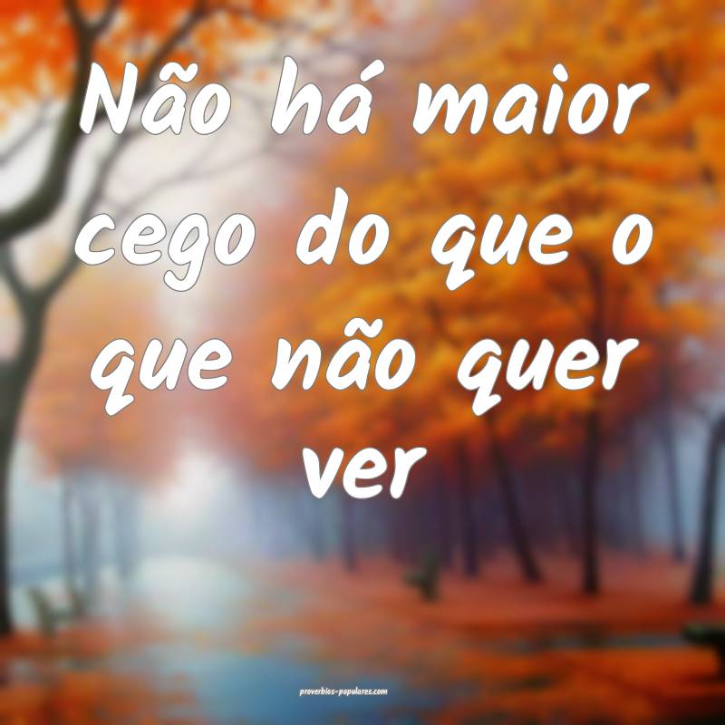 Não há maior cego do que o que não quer ver ...