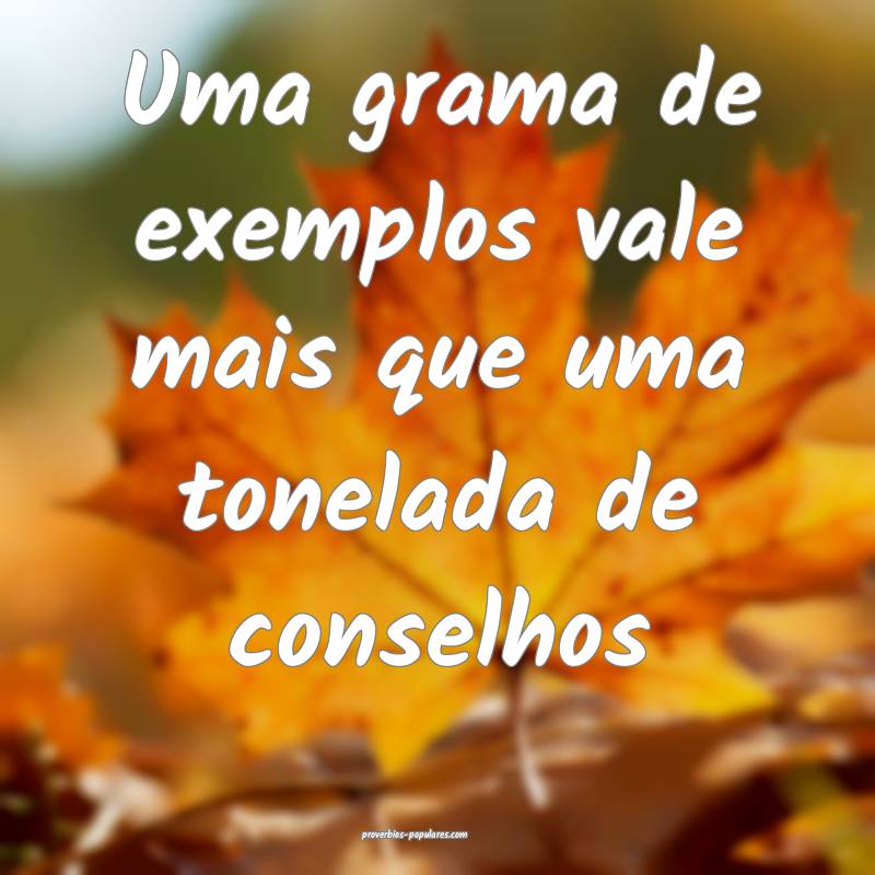 Uma grama de exemplos vale mais que uma tonelada d ...