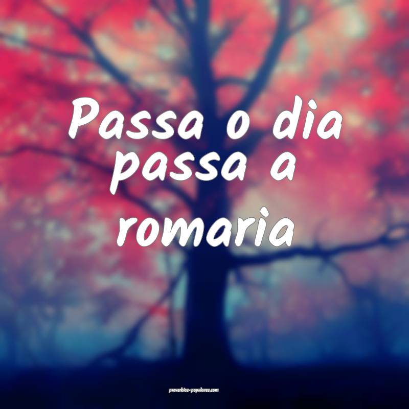 Passa o dia passa a romaria...