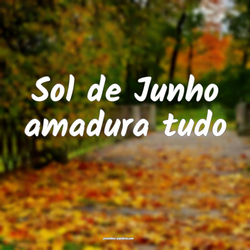 Sol de Junho amadura tudo ...