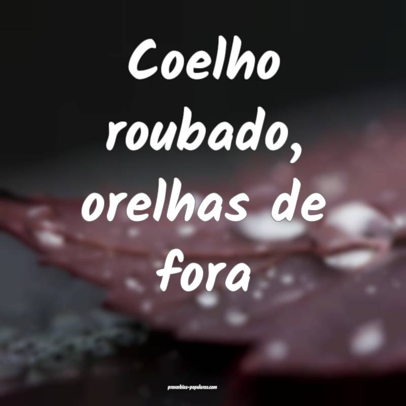 Coelho roubado, orelhas de fora ...