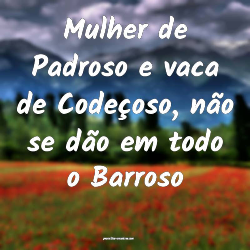 Mulher de Padroso e vaca de Codeçoso, não se dão em todo o Barroso...