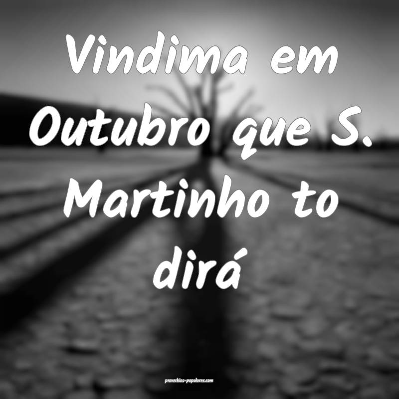Vindima em Outubro que S. Martinho to dirá...