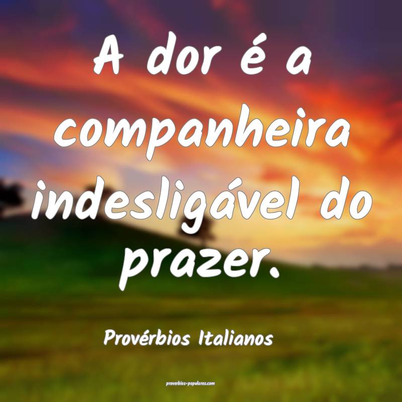 A dor é a companheira indesligável do prazer.
...