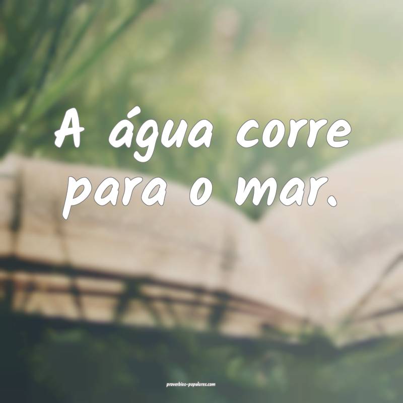 A água corre para o mar.
...