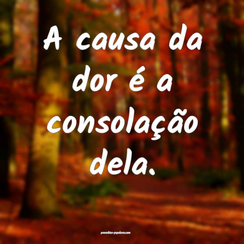 A causa da dor é a consolação dela.
 ...