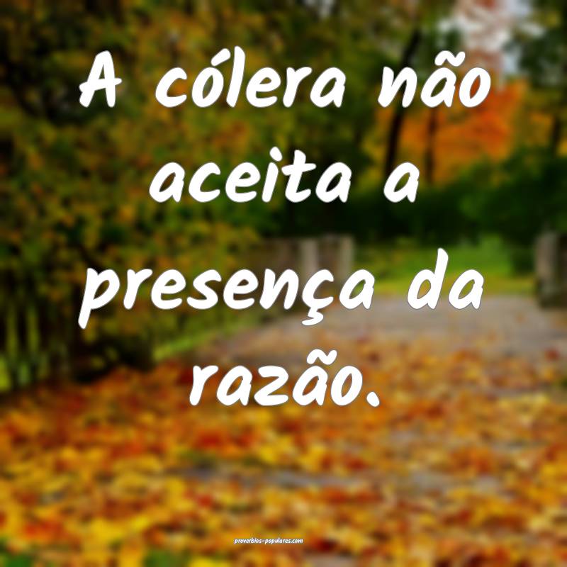 A cólera não aceita a presença da razão.
...