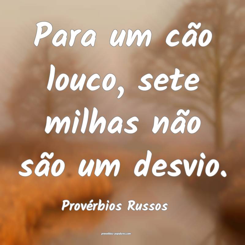 Provérbios Russos - Para um cão louco, sete milh ...