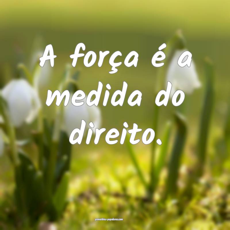 A força é a medida do direito.
...