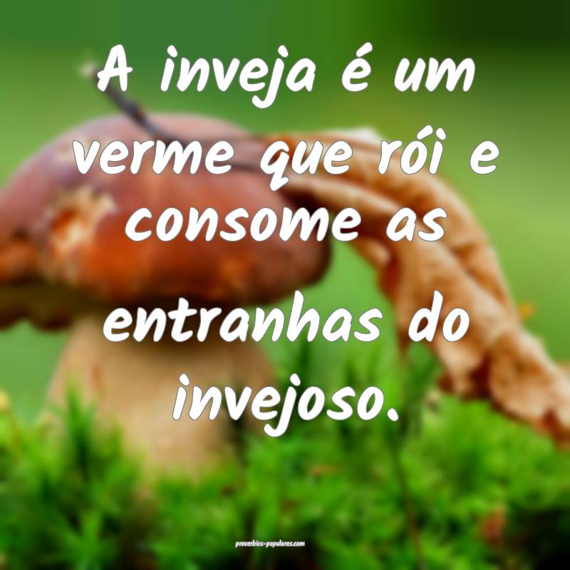 A inveja é um verme que rói e consome as entranhas do invejoso.
...