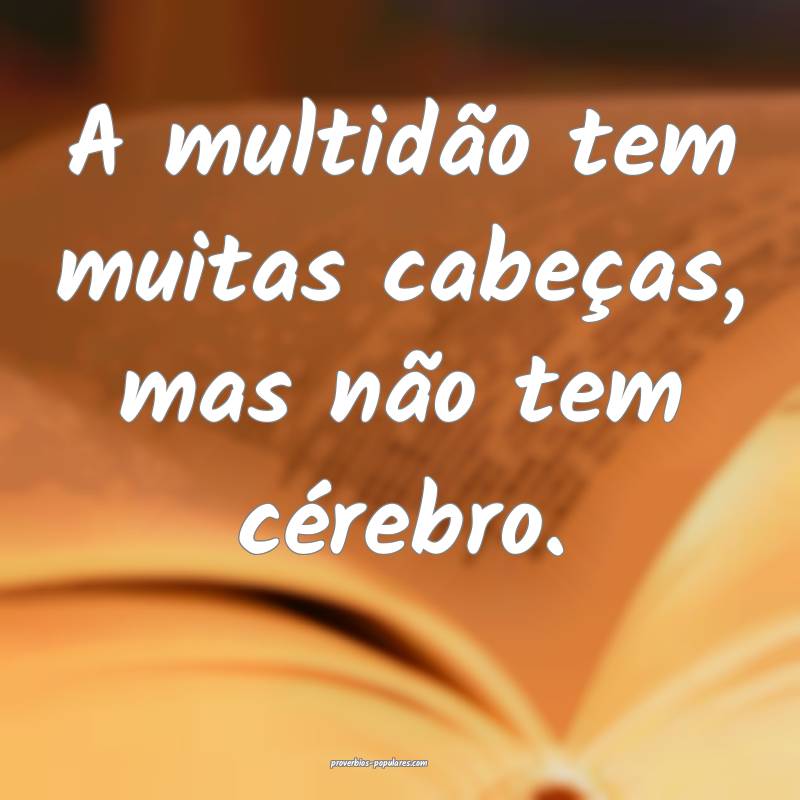 A multidão tem muitas cabeças, mas não tem cér ...