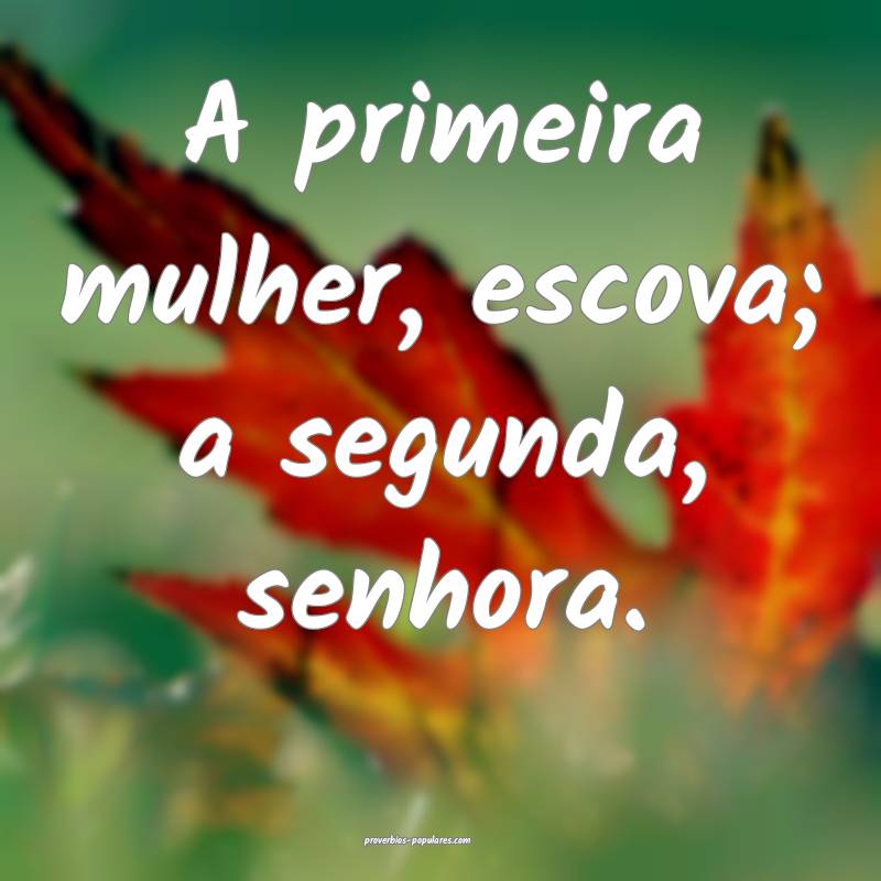 A primeira mulher, escova; a segunda, senhora.
...