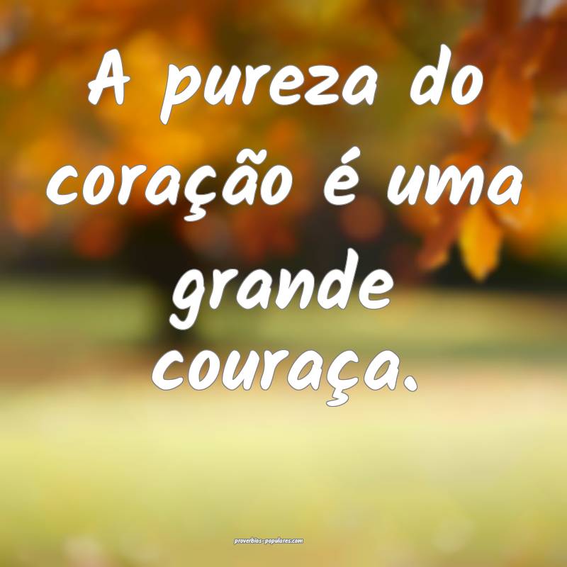 A pureza do coração é uma grande couraça.
...