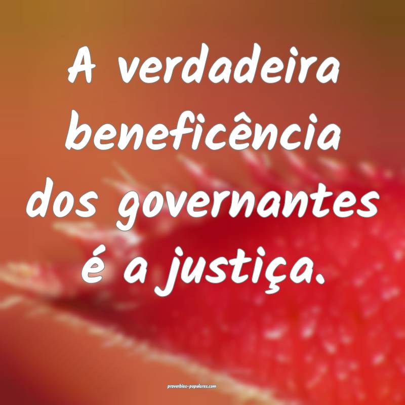 A verdadeira beneficência dos governantes é a justiça.
...