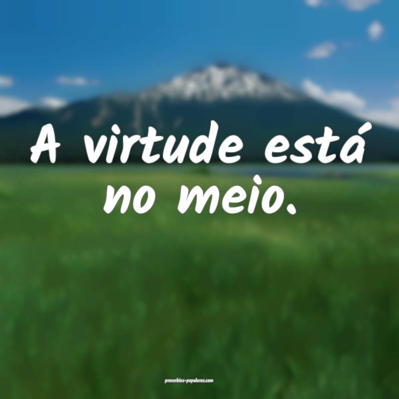 A virtude está no meio.
...