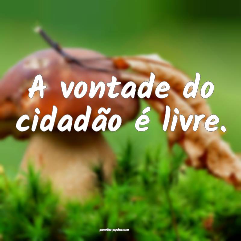 A vontade do cidadão é livre.
...