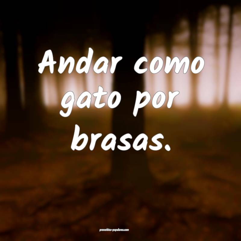 Andar como gato por brasas.
...