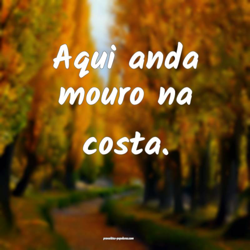 Aqui anda mouro na costa.
...