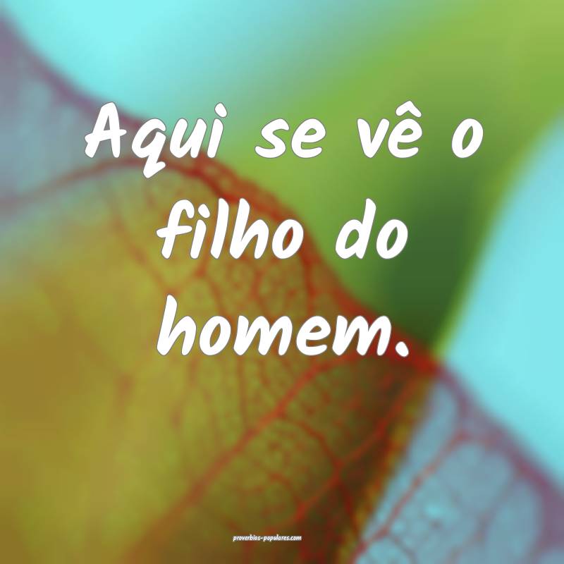 Aqui se vê o filho do homem.
 ...