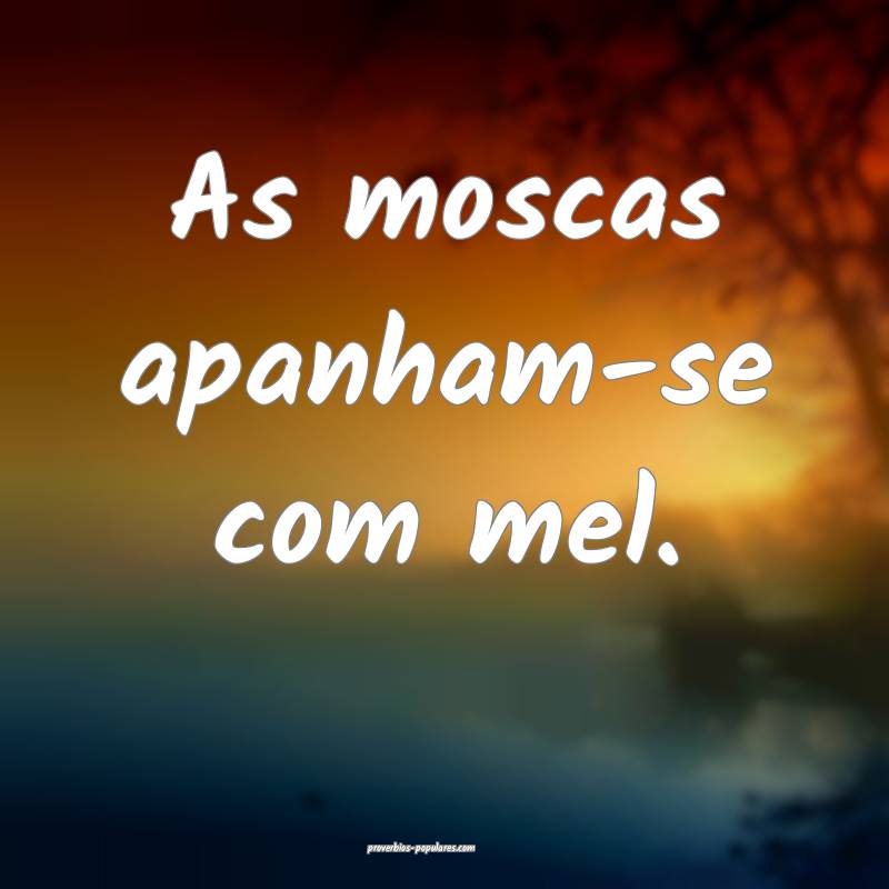 As moscas apanham-se com mel.
...