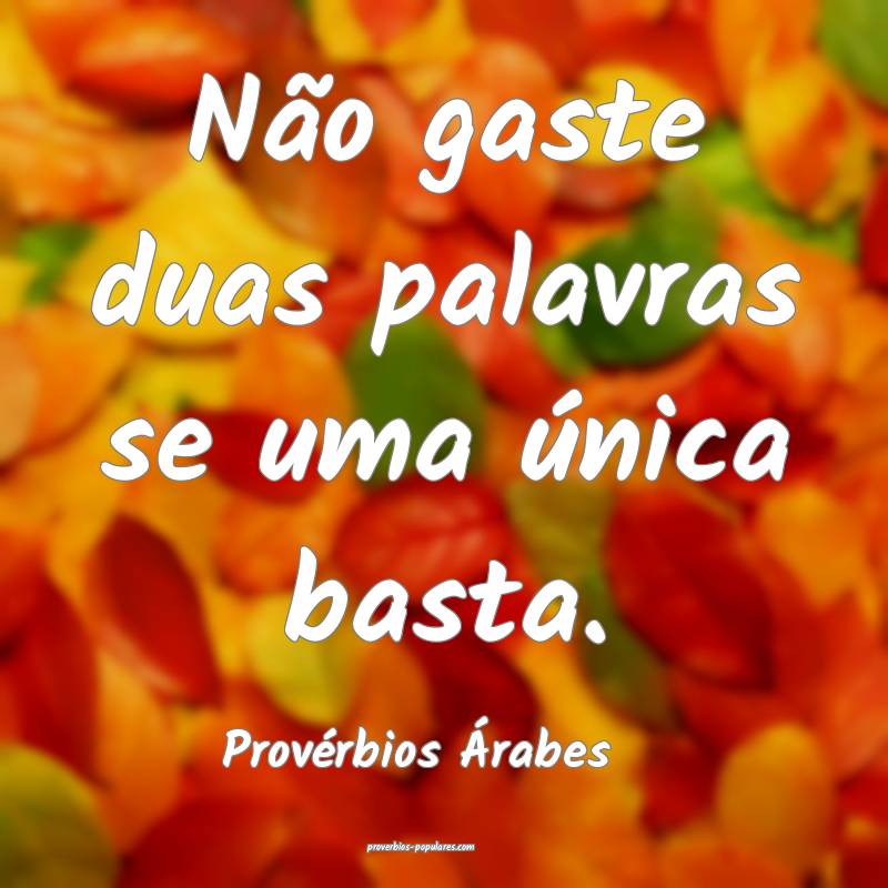 Não gaste duas palavras se uma única basta.
...