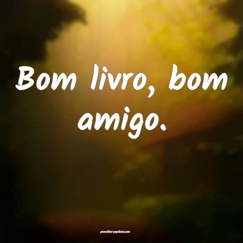 Bom livro, bom amigo.
...