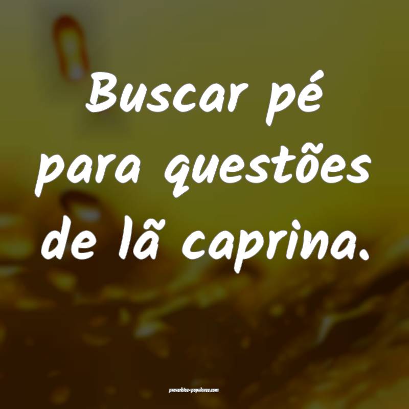 Buscar pé para questões de lã caprina.
 ...