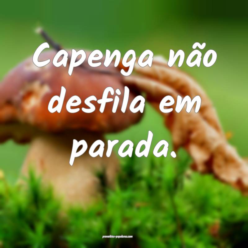 Capenga não desfila em parada.
 ...