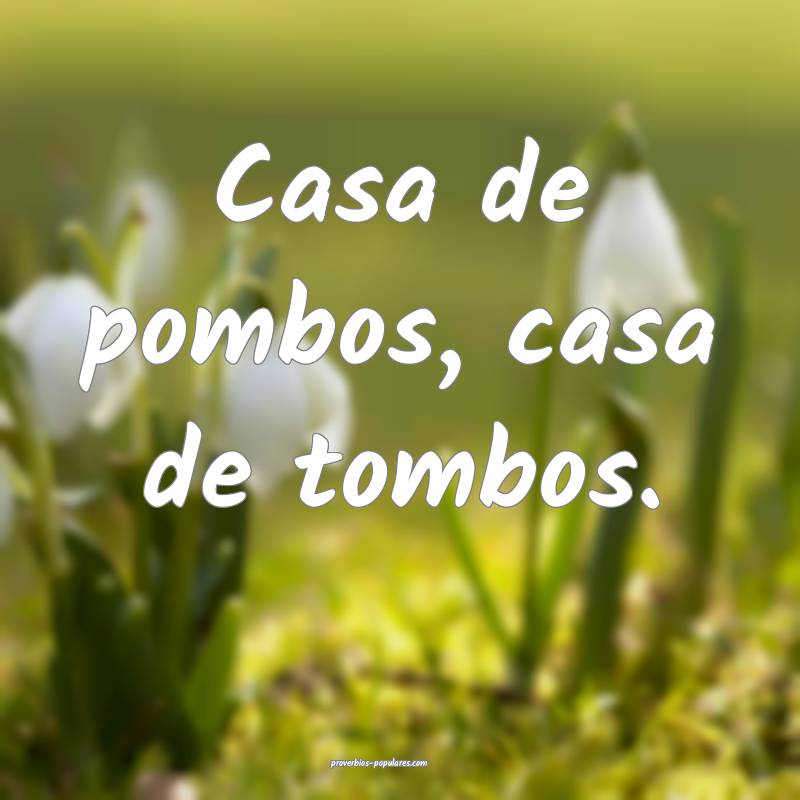 Casa de pombos, casa de tombos.
...