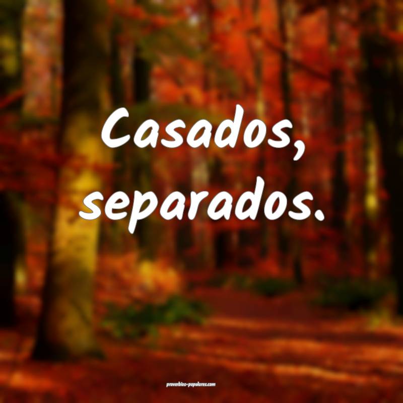 Casados, separados.
 ...