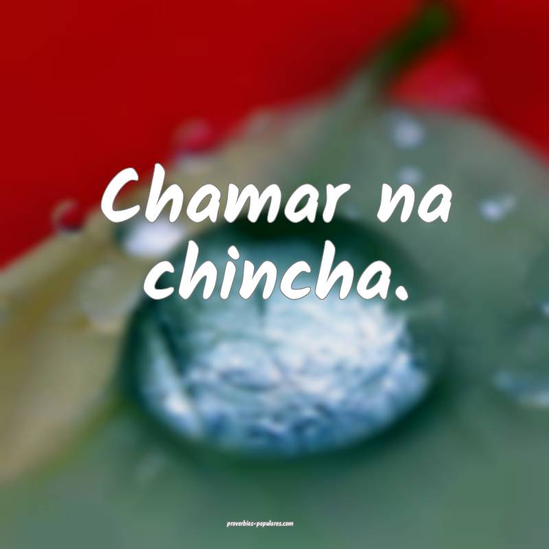 Chamar na chincha.
...