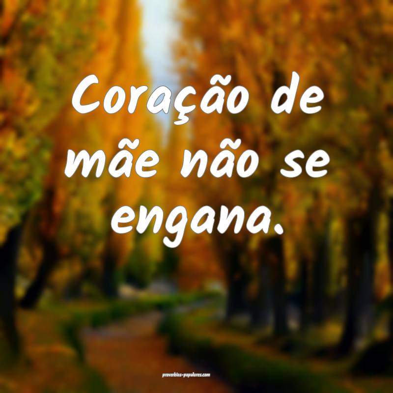 Coração de mãe não se engana.
 ...