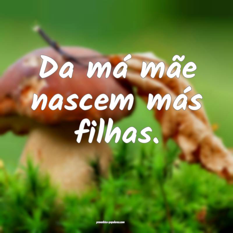 Da má mãe nascem más filhas.
...