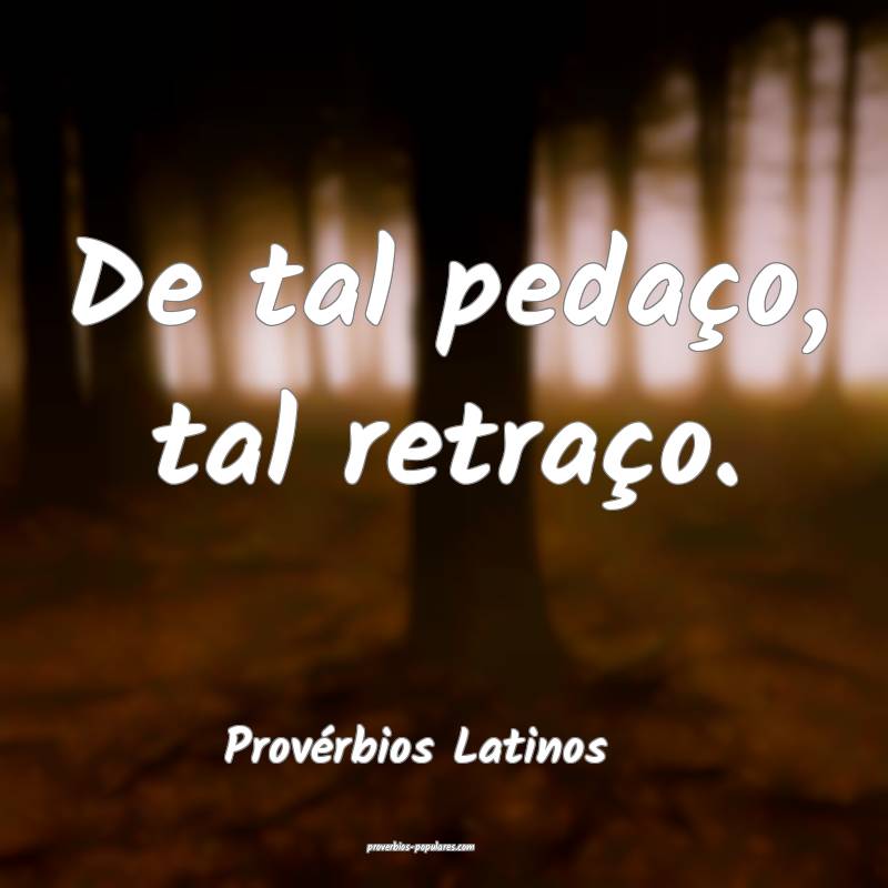 De tal pedaço, tal retraço.
...