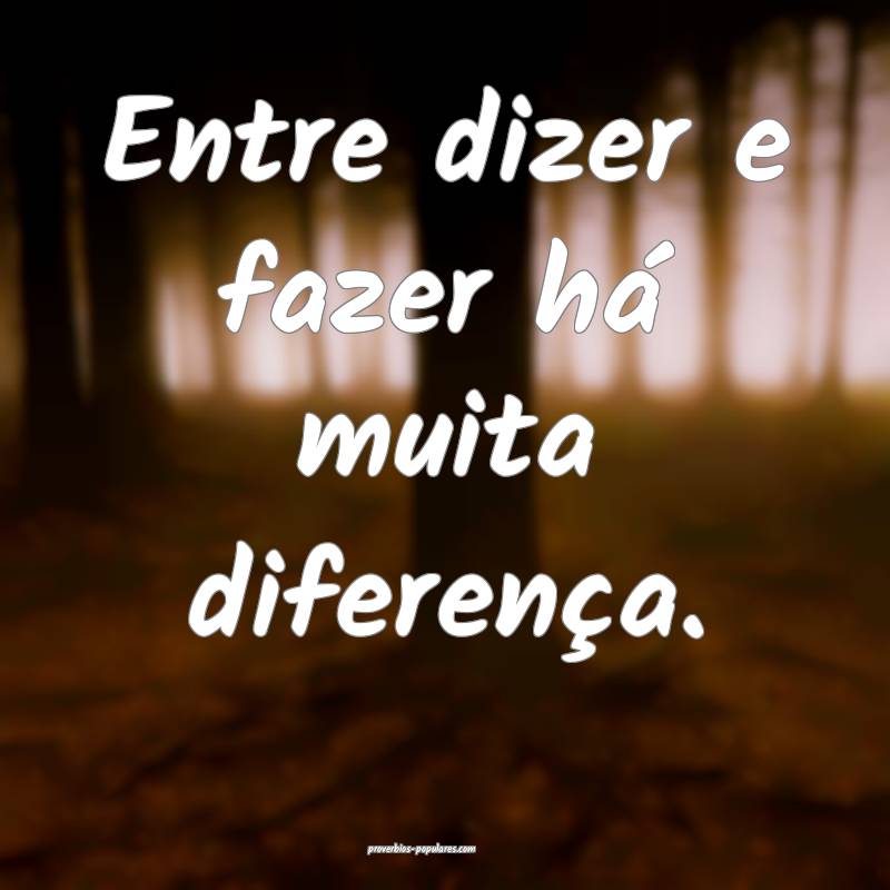 Entre dizer e fazer há muita diferença.
...